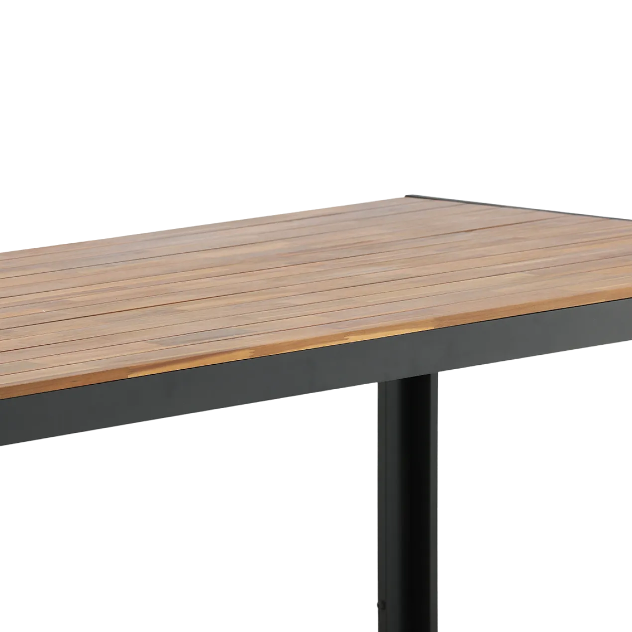 Tuintafel Lasse aluminium - houten tafelblad Zwart