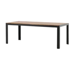 Tuintafel Lasse aluminium - houten tafelblad Zwart
