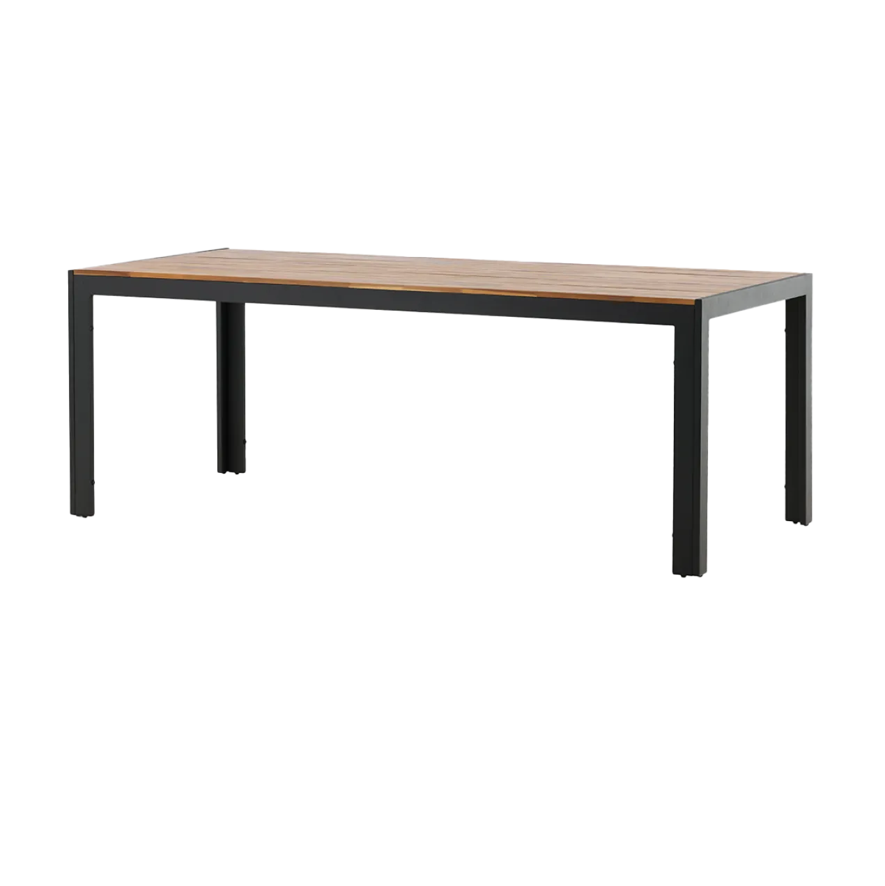 Tuintafel Lasse aluminium - houten tafelblad Zwart