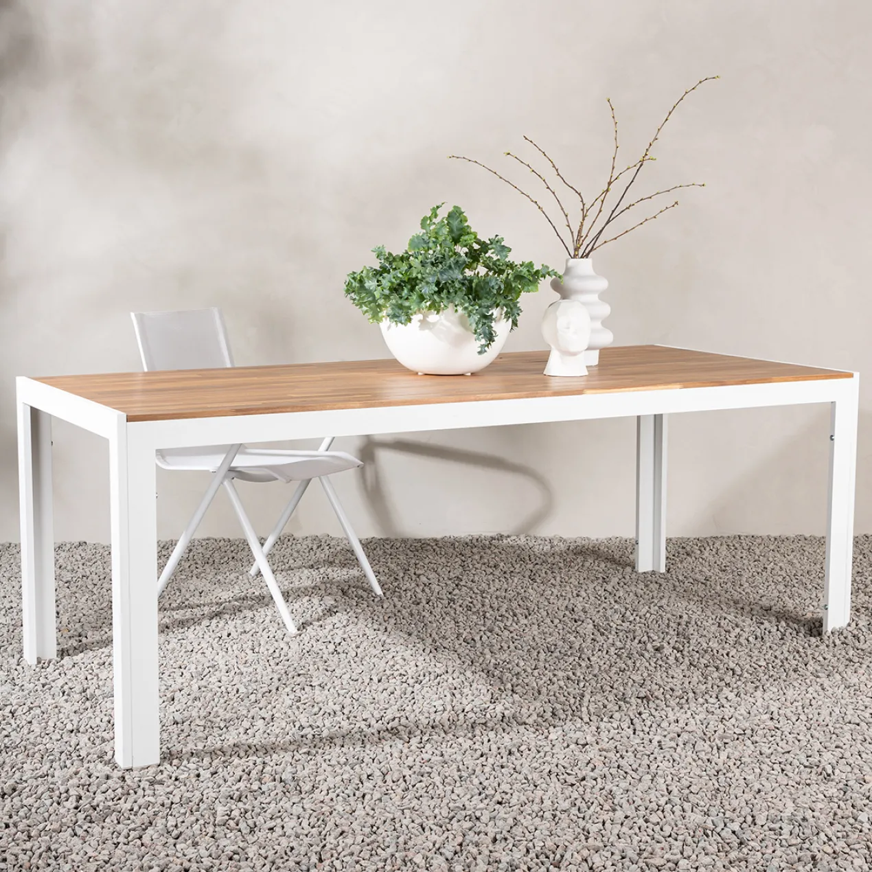 Tuintafel Lasse aluminium - houten tafelblad Zwart