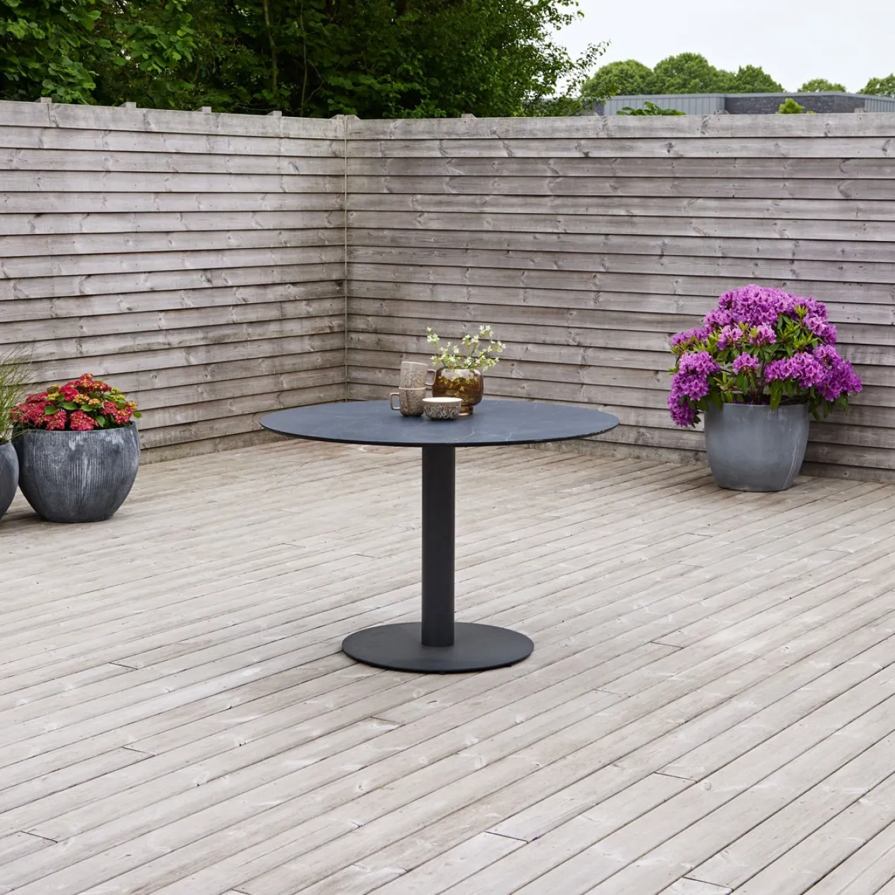 Tuintafel Sieb zwart Ø110 cm