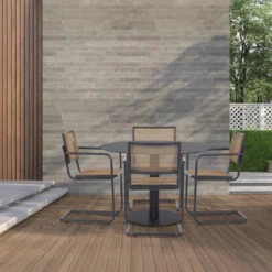 Tuintafel Sieb zwart Ø110 cm