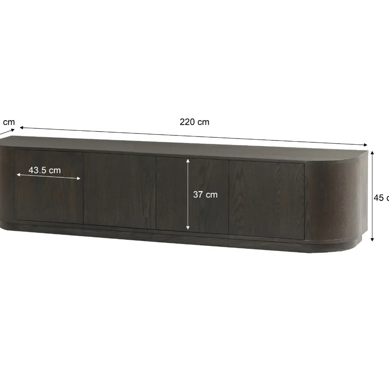 Tv-meubel Arlo Espresso Staand 220 cm