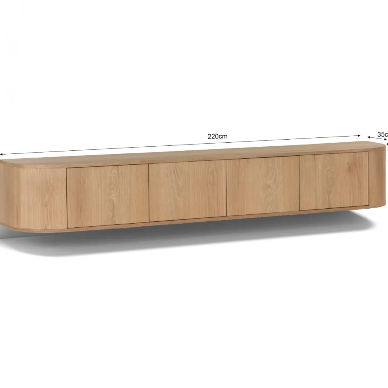 Tv-meubel Arlo zwevend naturel 220 cm