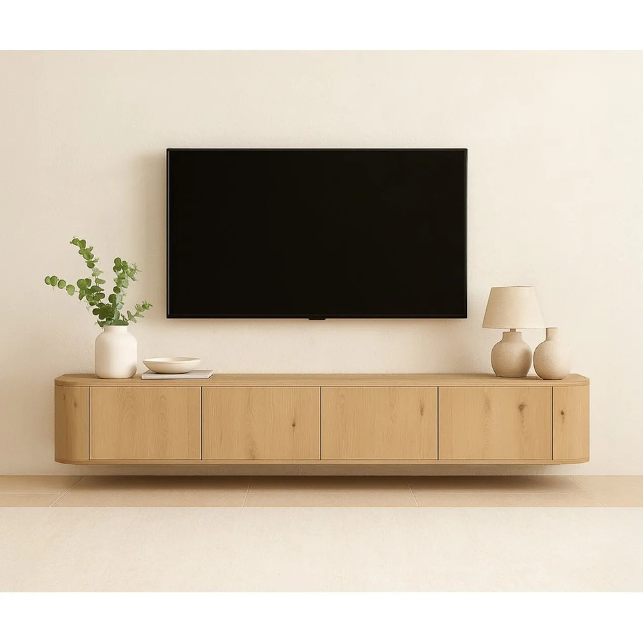 Tv-meubel Arlo zwevend naturel 220 cm