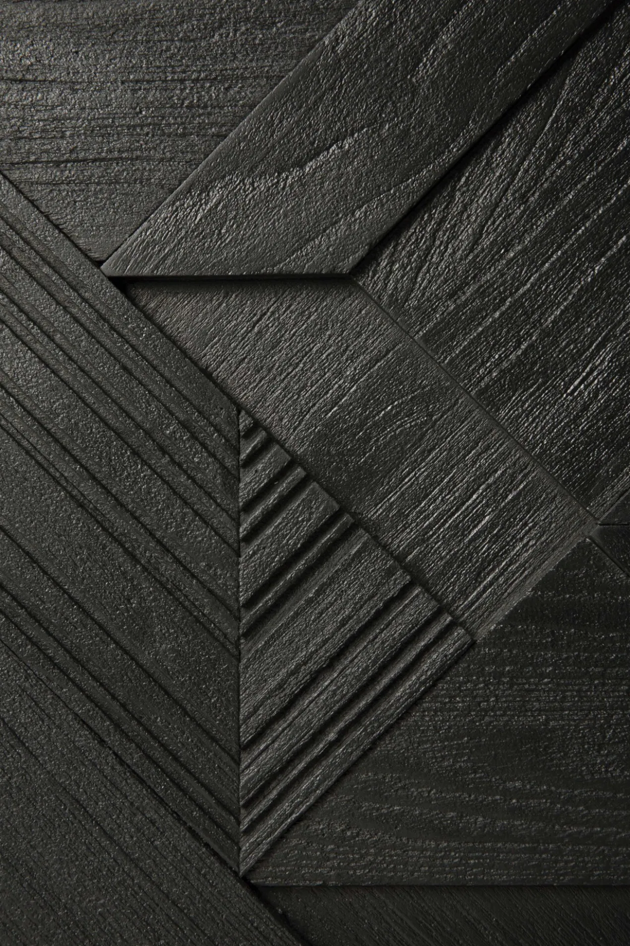 Tv-meubel Graphic teak zwart 160 cm