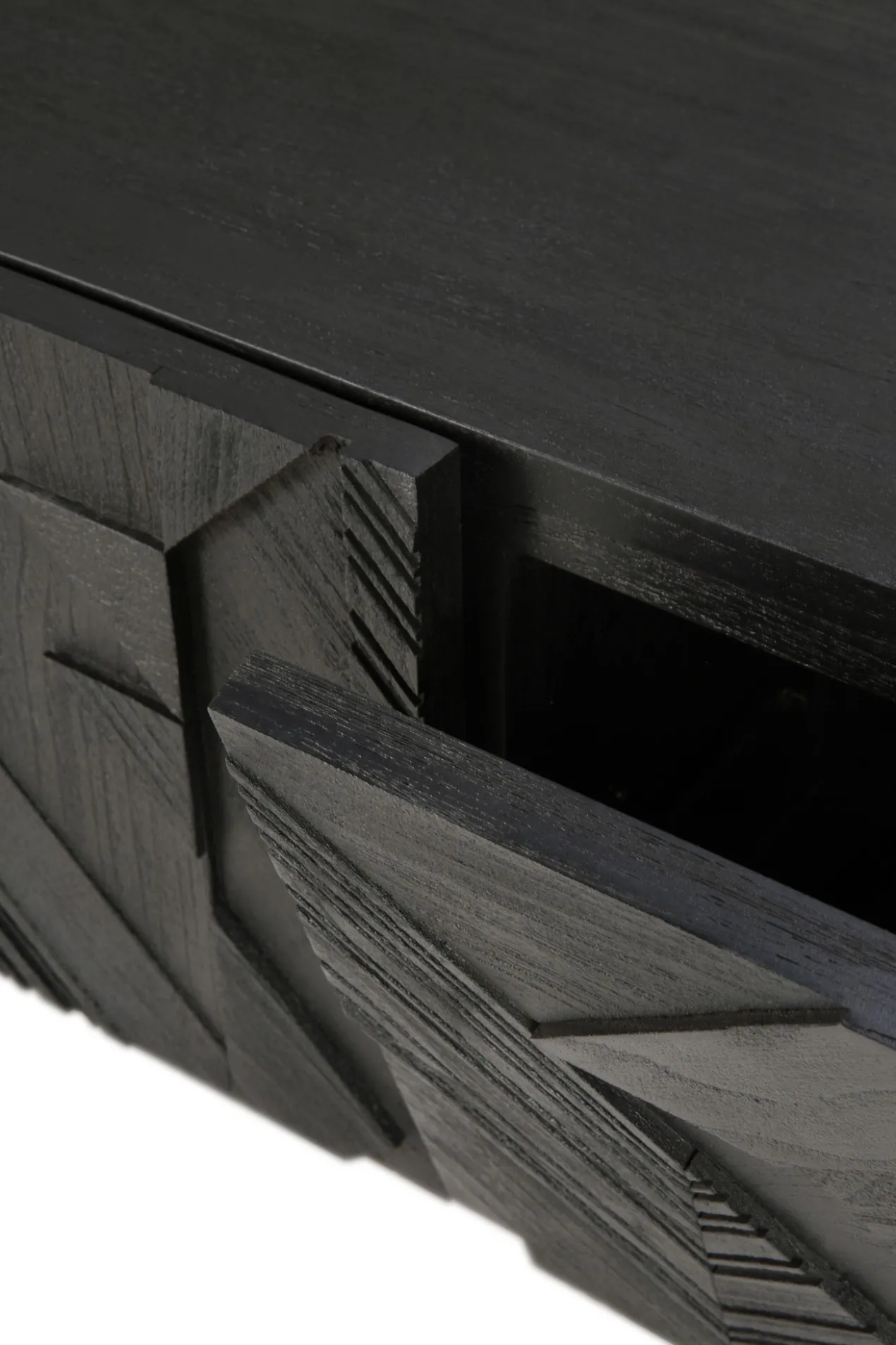 Tv-meubel Graphic teak zwart 160 cm