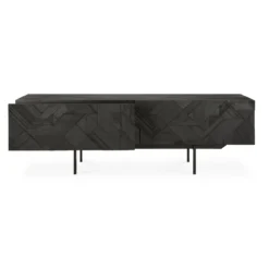Tv-meubel Graphic teak zwart 160 cm