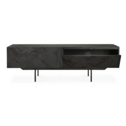 Tv-meubel Graphic teak zwart 160 cm