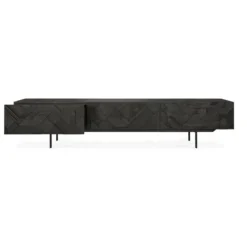 Tv-meubel Graphic teak zwart 240 cm