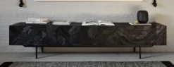 Tv-meubel Graphic teak zwart 240 cm
