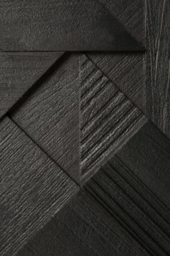 Tv-meubel Graphic teak zwart 240 cm