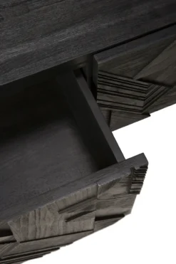 Tv-meubel Graphic teak zwart 240 cm