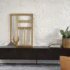 Tv-meubel Grooves teak off black/bruin 242 cm