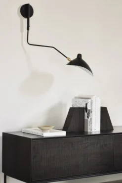 Tv-meubel Grooves teak off black/bruin 242 cm