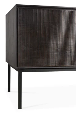 Tv-meubel Grooves teak off black/bruin 242 cm