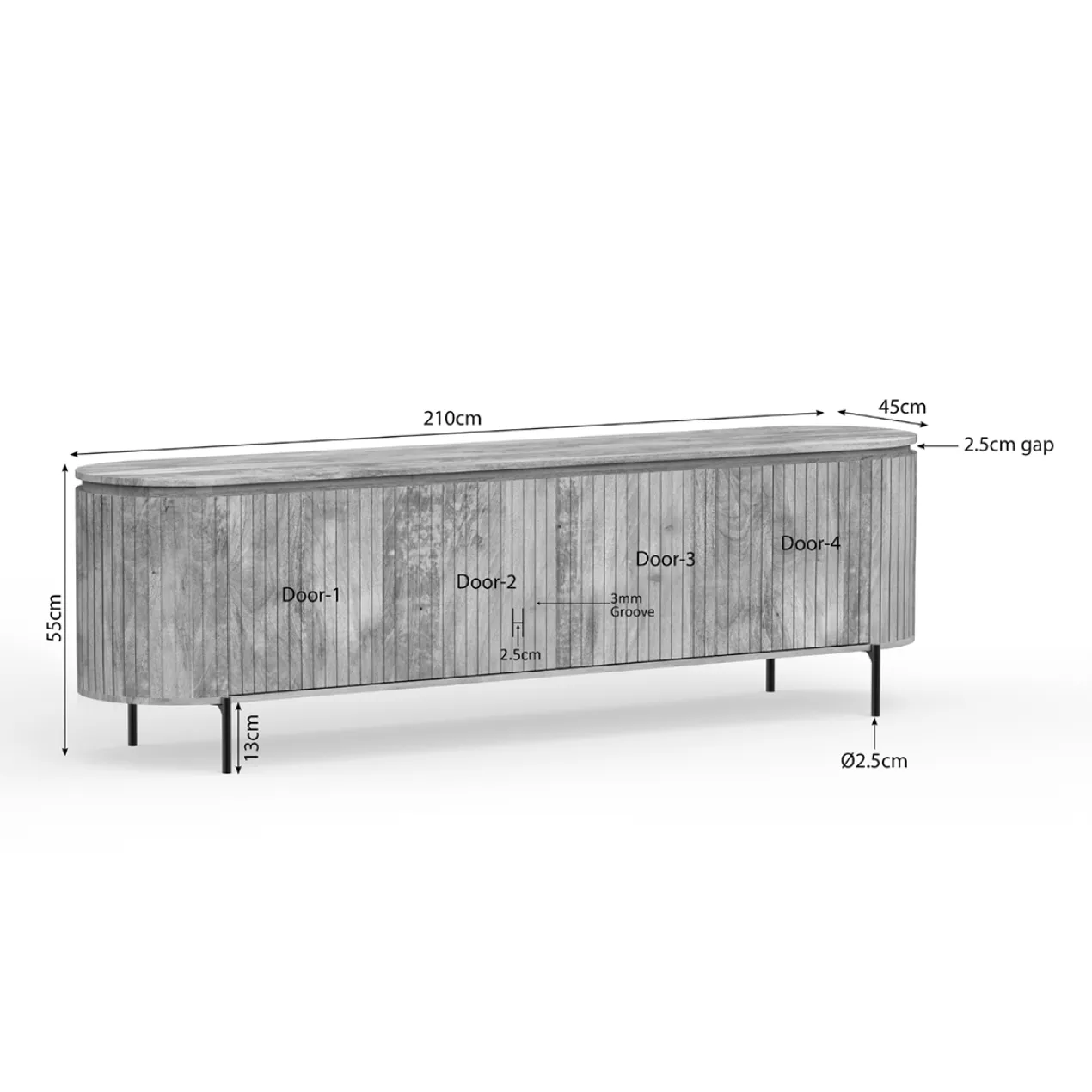 Tv-meubel Sol taupe 210