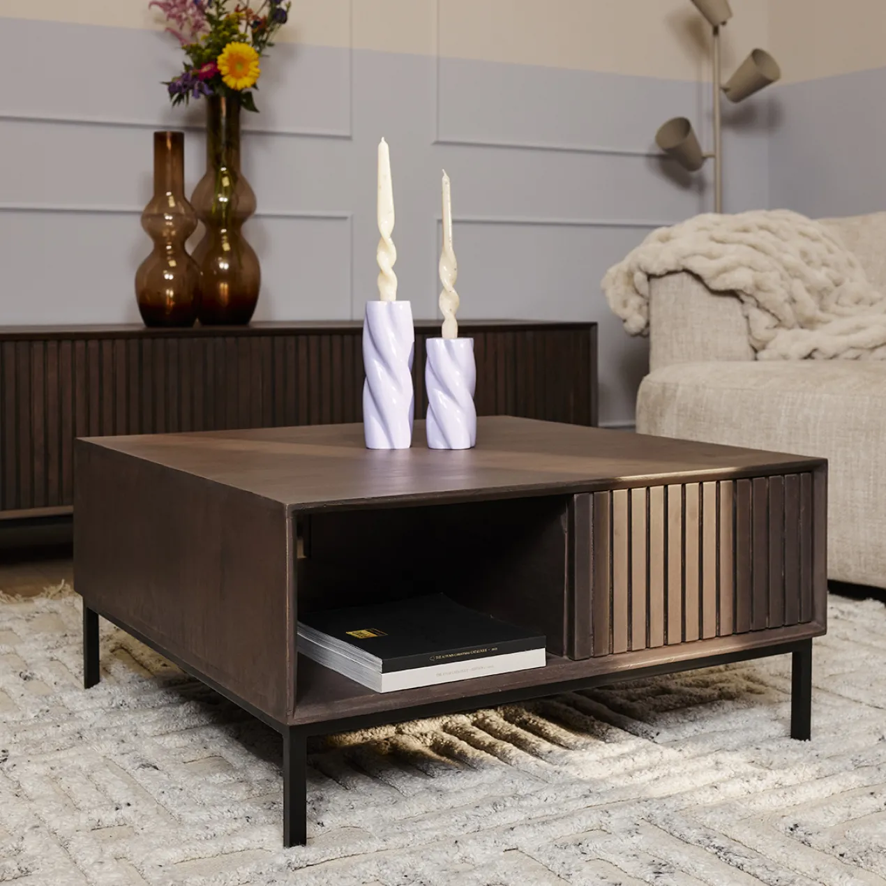 Tv-meubel zwevend De Bokke Bruin 120 cm