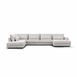 U-Bank Lusaro lichtgrijs ottoman links