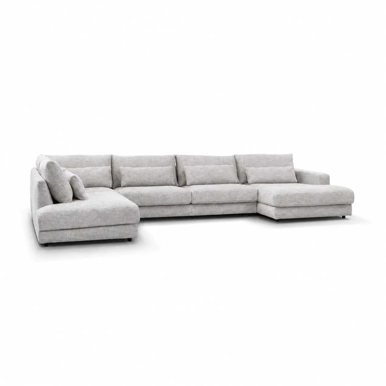 U-Bank Lusaro lichtgrijs ottoman links