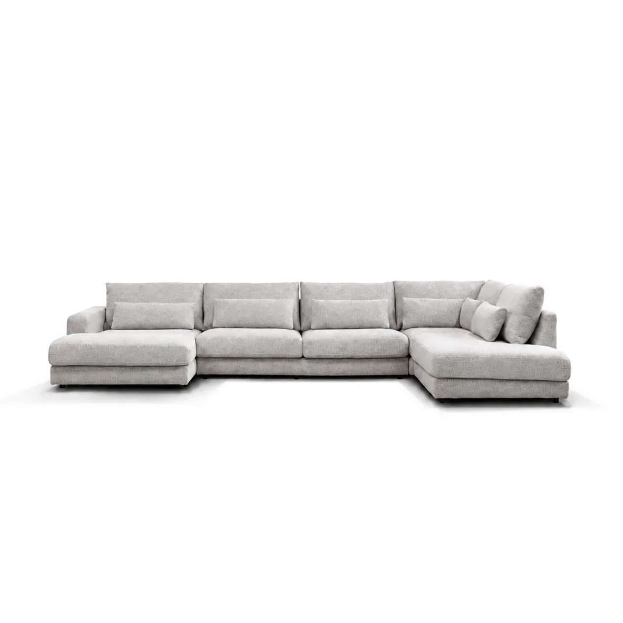 U-Bank Lusaro lichtgrijs ottoman rechts