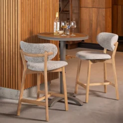 Udar barstoel naturel met houten frame naturel [fsc]
