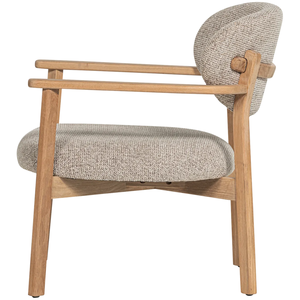 Udar fauteuil naturel met houten frame naturel