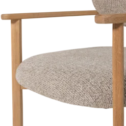Udar fauteuil naturel met houten frame naturel