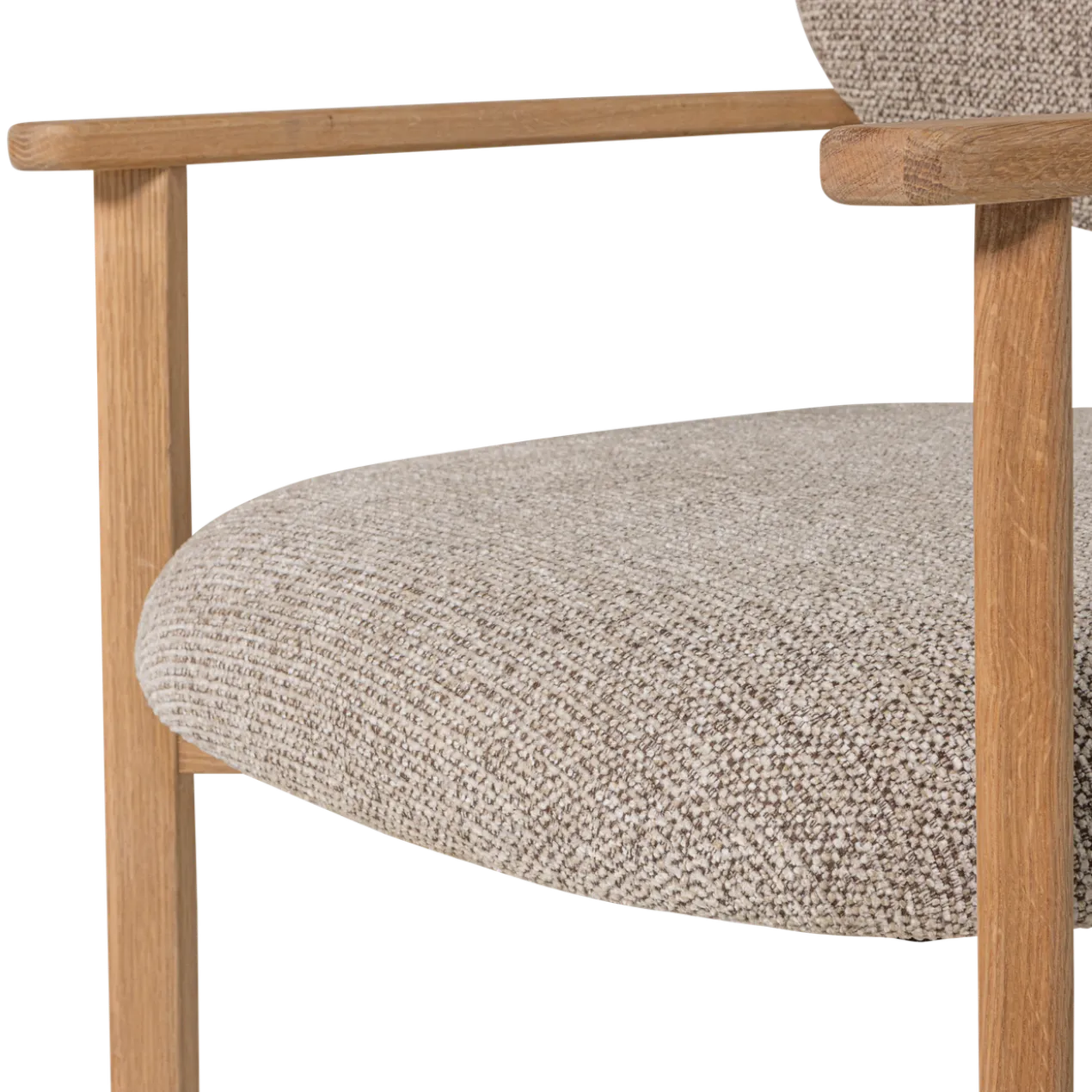 Udar fauteuil naturel met houten frame naturel