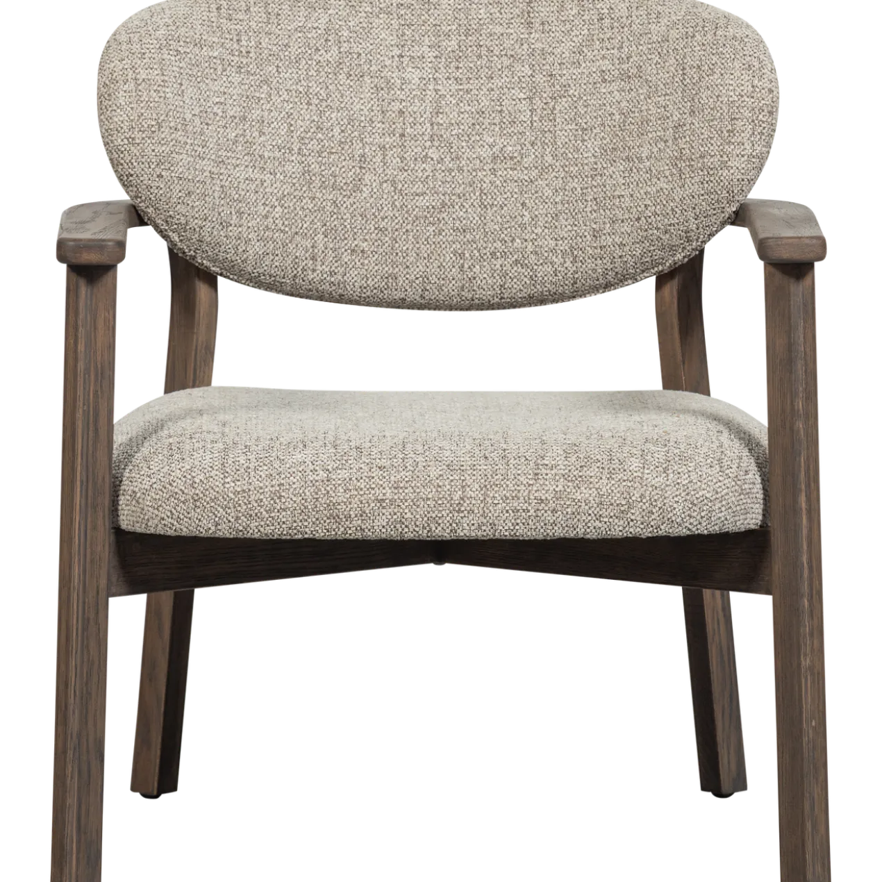 Udar fauteuil naturel met houten frame bruin
