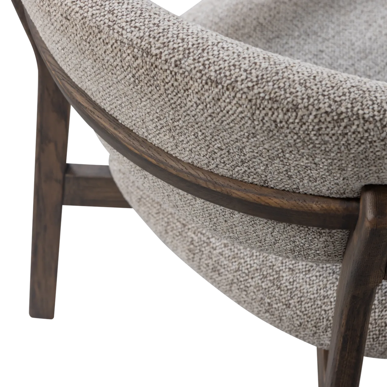 Udar fauteuil naturel met houten frame bruin