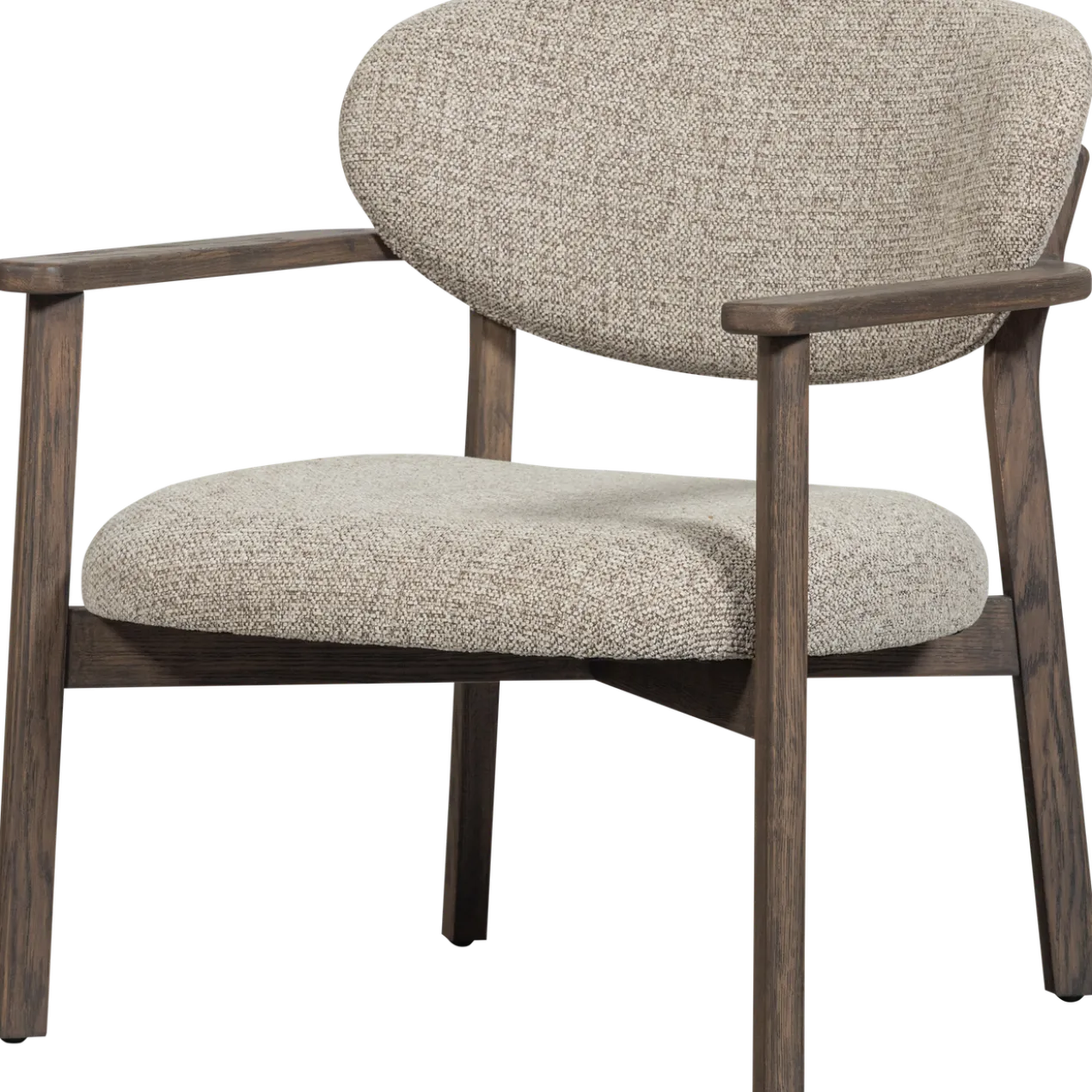 Udar fauteuil naturel met houten frame bruin
