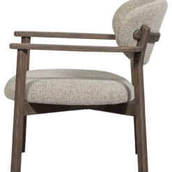 Udar fauteuil naturel met houten frame bruin
