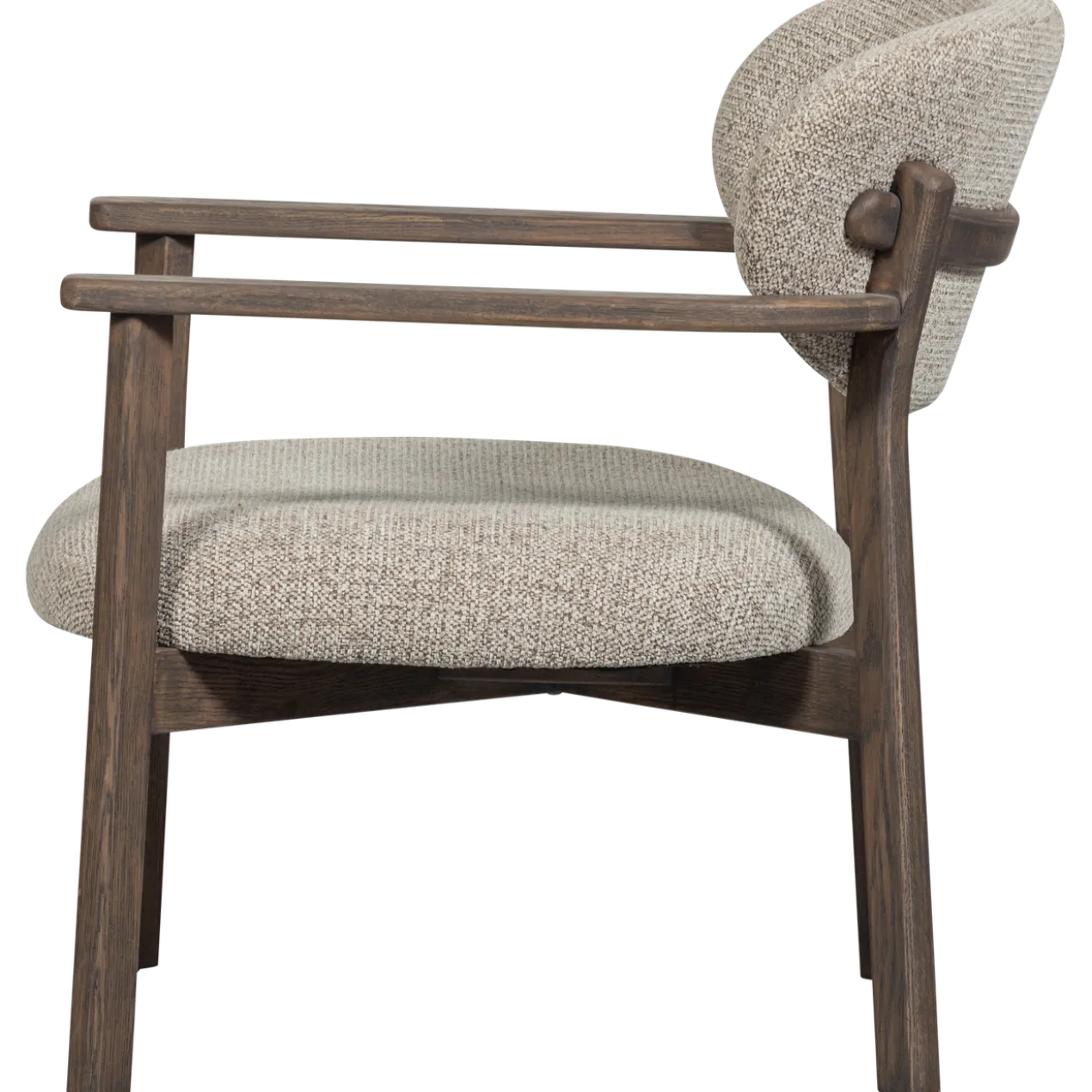 Udar fauteuil naturel met houten frame bruin