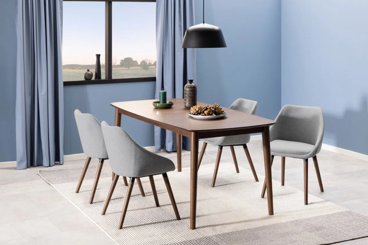 Uitschuifbare houten eettafel walnoot - 180 tot 219 x 90 cm
