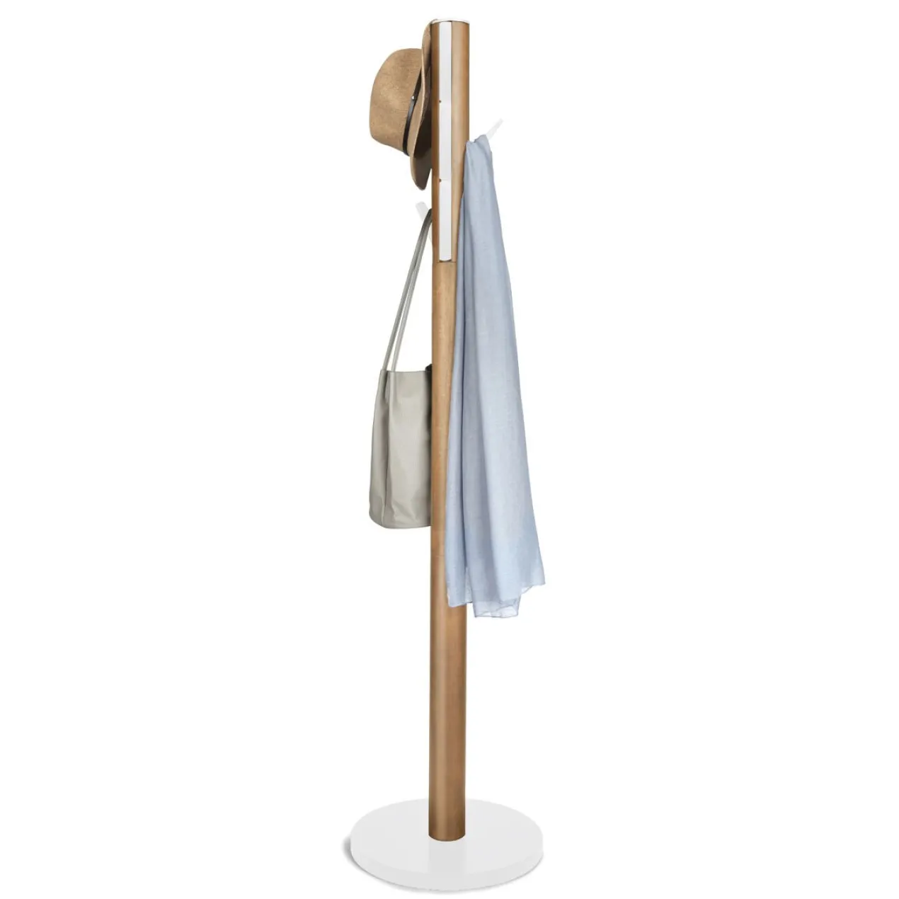 Umbra staande kapstok Flapper Naturel hout - Wit