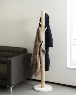 Umbra staande kapstok Flapper Naturel hout - Wit