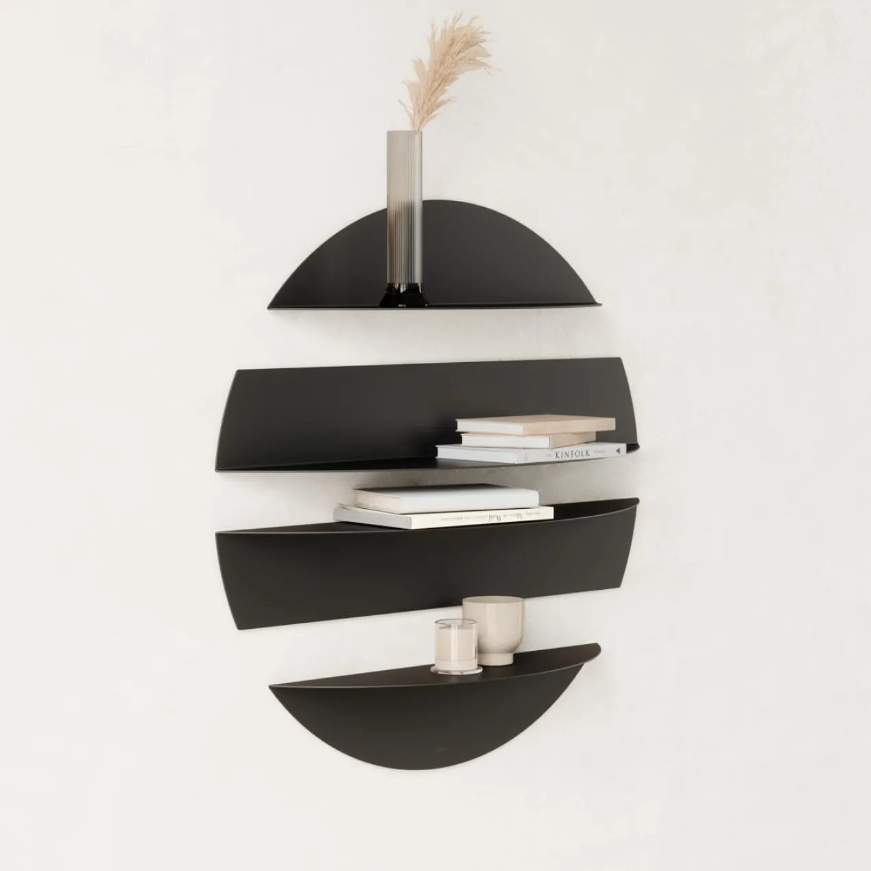 Umbra wandplank Solis rond zwart