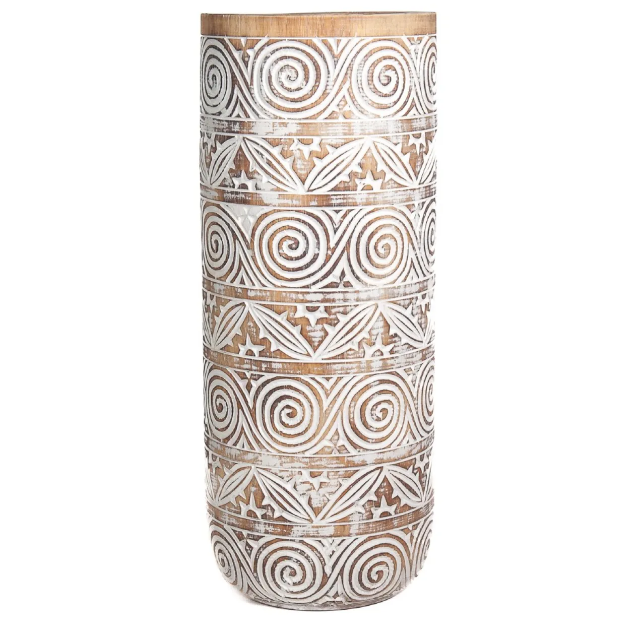 Vaas Hout natural/wit L