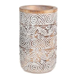Vaas Hout natural/wit M