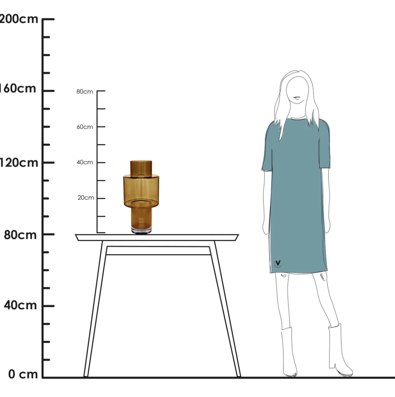Vaas Juba Ø20 cm cognac