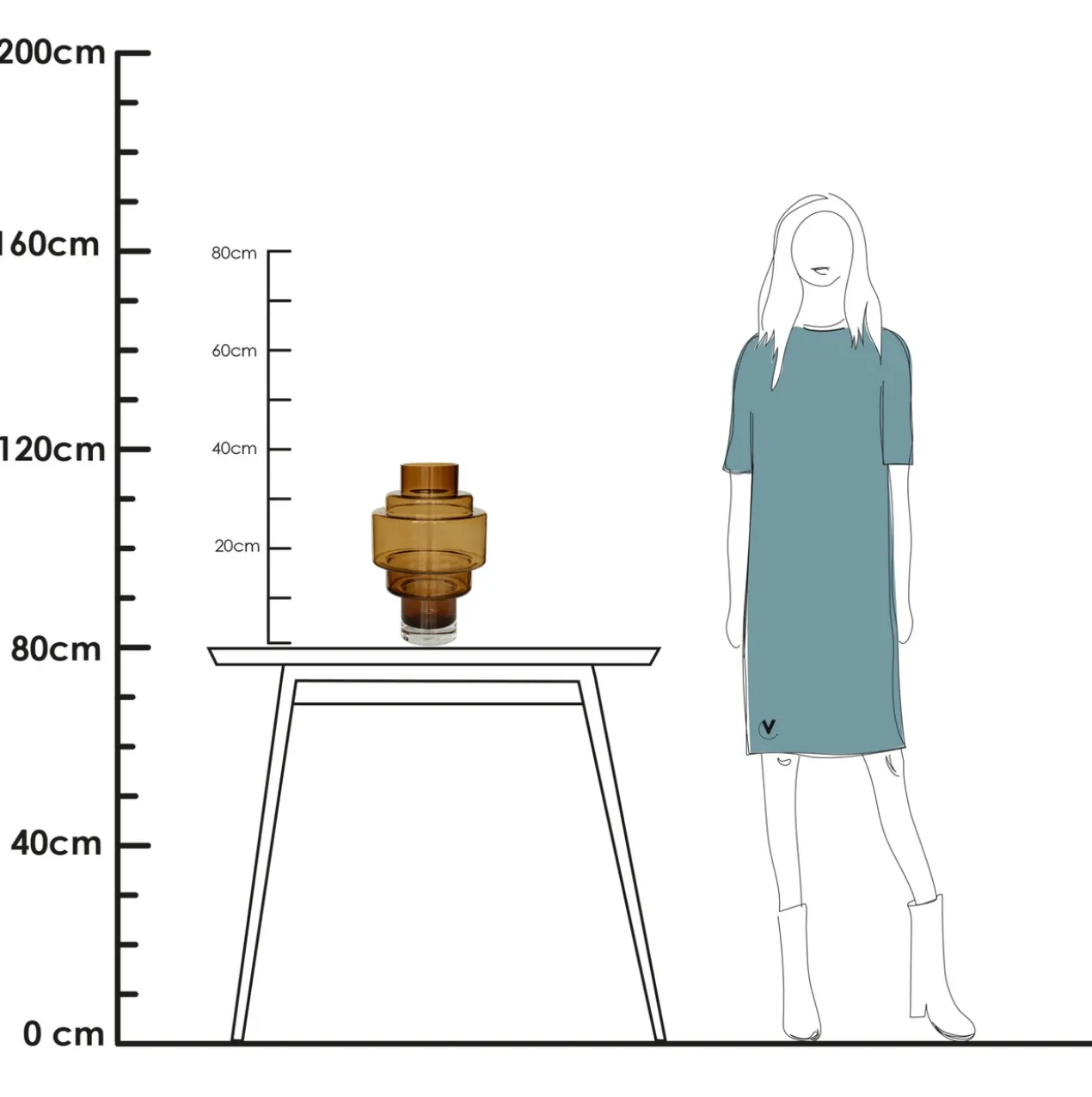Vaas Kasai M Ø23 cm cognac