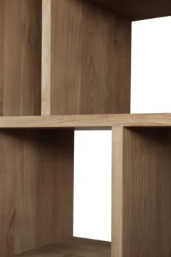 Vakkenkast M Rek - teak onbehandeld - 104x30x219 cm
