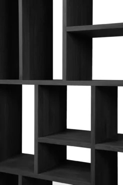 Vakkenkast M Rek - zwart eiken - 104x30x219 cm