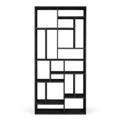 Vakkenkast M Rek - zwart eiken - 104x30x219 cm