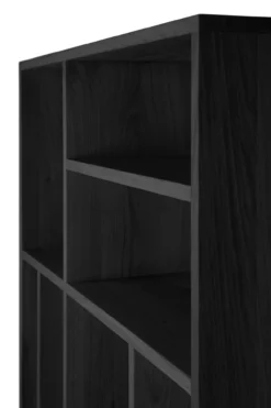 Vakkenkast M Rek - zwart eiken - 104x30x219 cm