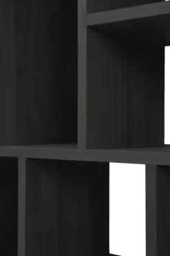 Vakkenkast M Rek - zwart eiken - 104x30x219 cm
