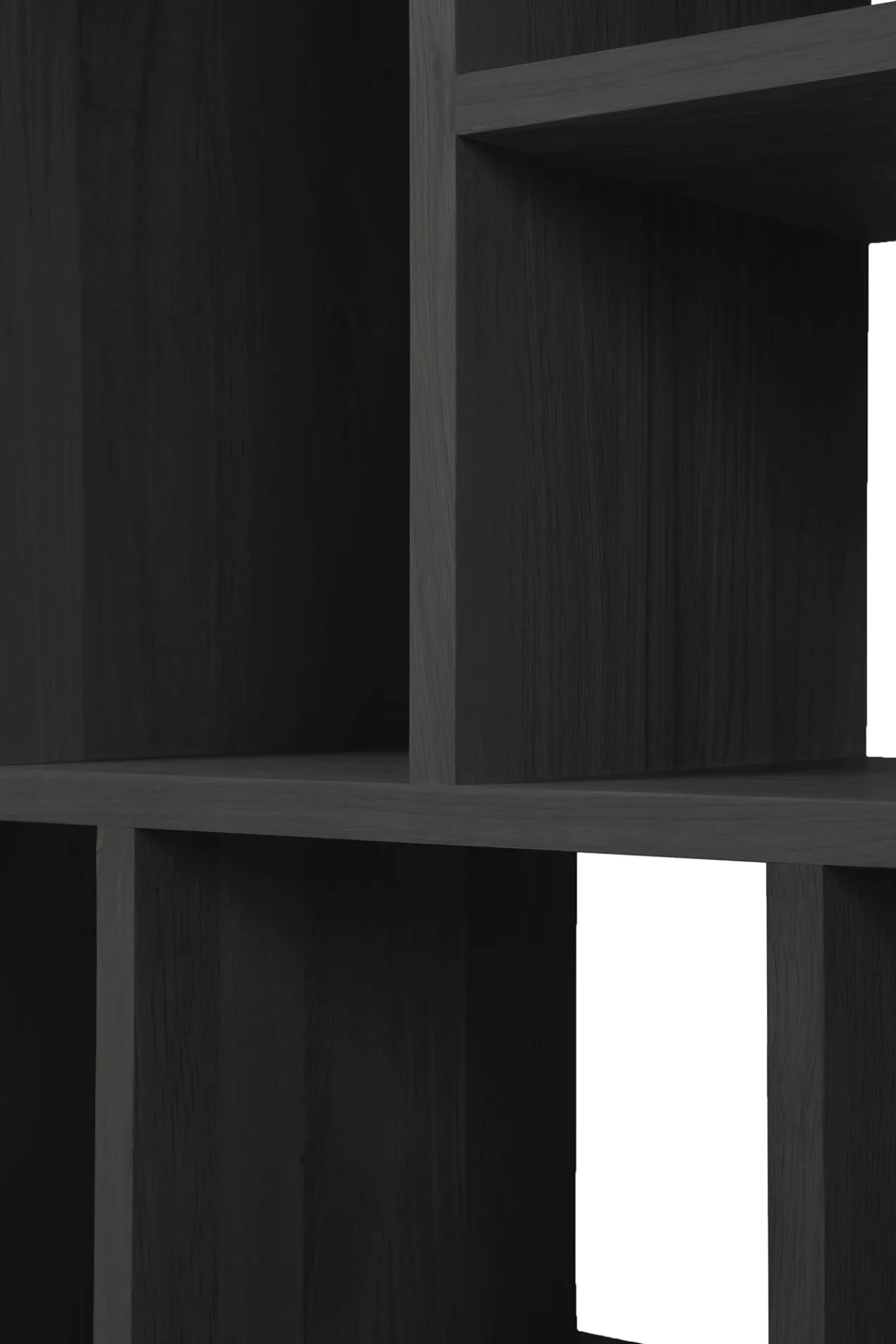 Vakkenkast M Rek - zwart eiken - 104x30x219 cm