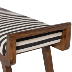 Valo bankje hout bruin met streepstof zwart/wit