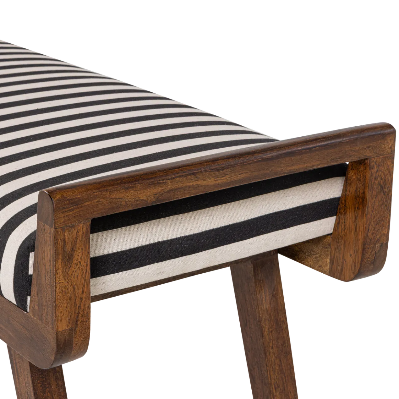 Valo bankje hout bruin met streepstof zwart/wit
